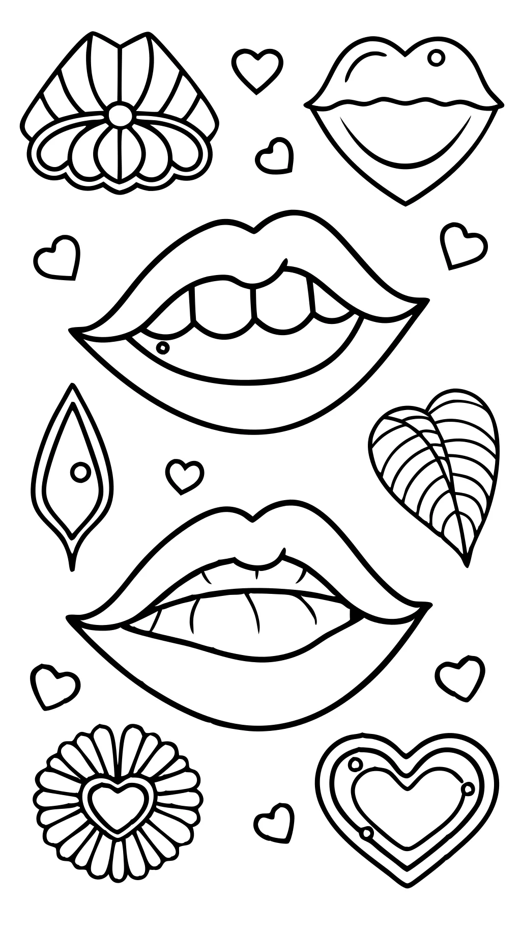 lip coloring pages